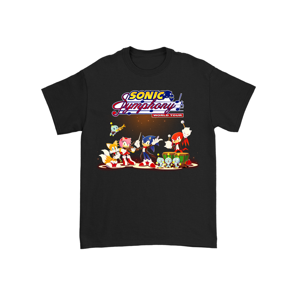 Sonic Symphony Official Merchandise. 100% ringspun cotton with Sonic Symphony Group logo graphic print.
